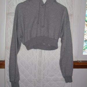 Tna Cropped Sweatshirt Hoodie Gray -XXS